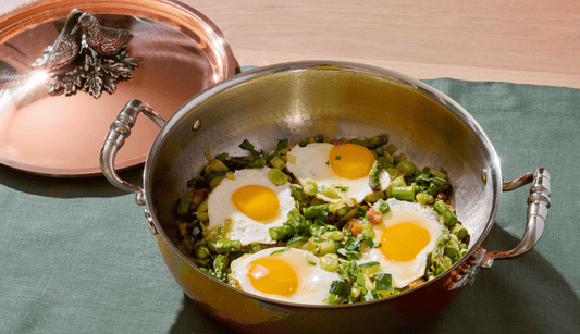 Uova in Purgatorio (Eggs in Purgatory) with Spring Vegetables