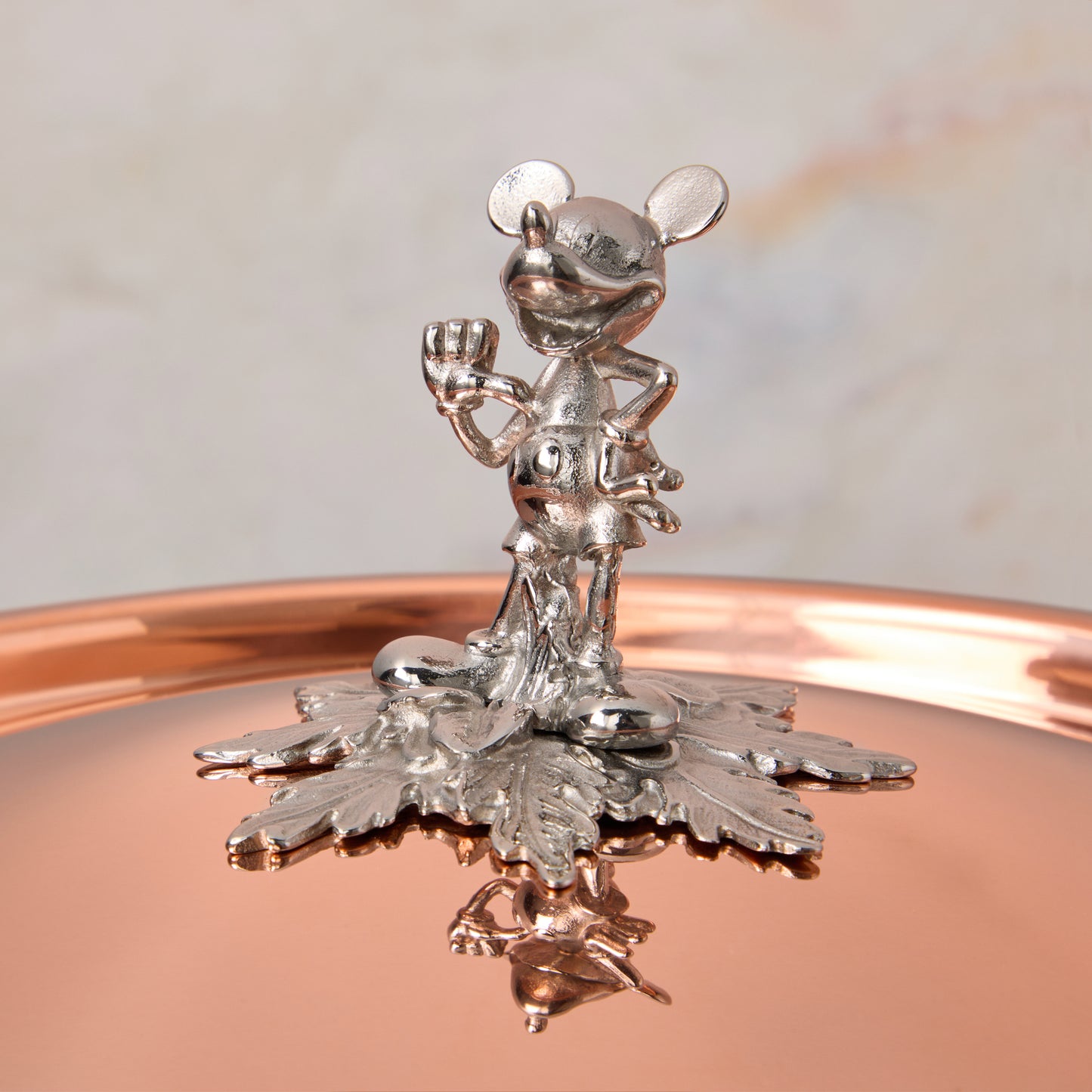 Disney x Ruffoni Opus Cupra 8 qt stockpot with special edition Disney-inspired knob in stainless steel featuring Mickey Mouse, by Ruffoni