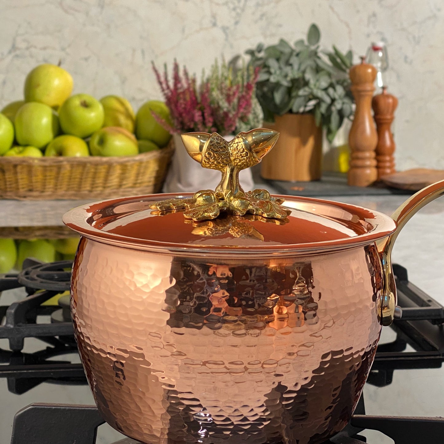Historia Hand-hammered copper, tin-lined saucepan from Ruffoni