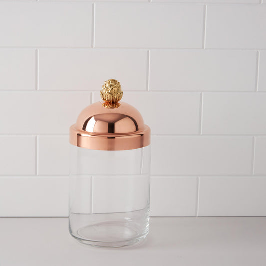 1 QT Glass Kitchen jar with sealed copper lid