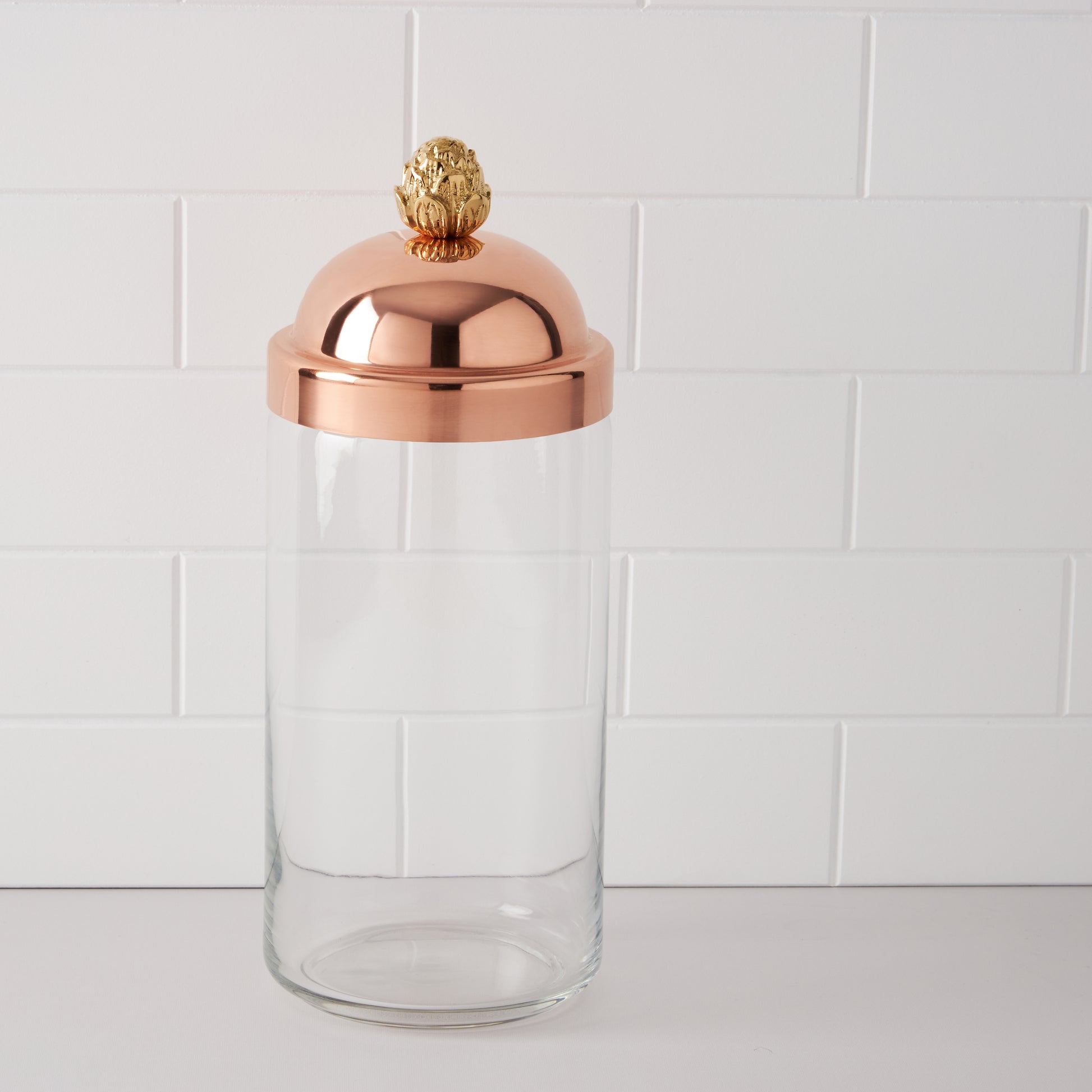 1.5 QT Glass Kitchen jar with sealed copper lid