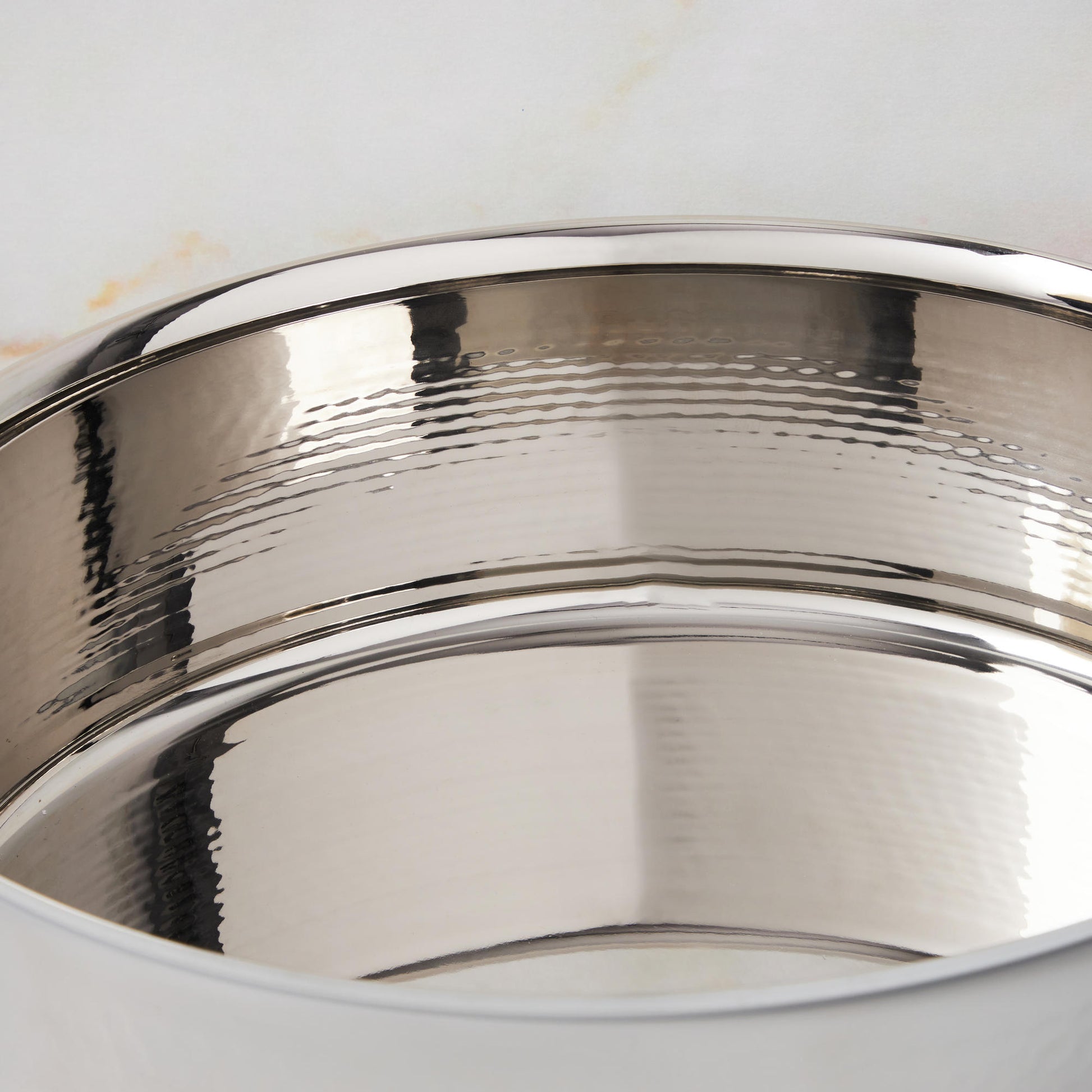 Mirror polished and hammered clad stainless steel saucepan from Ruffoni