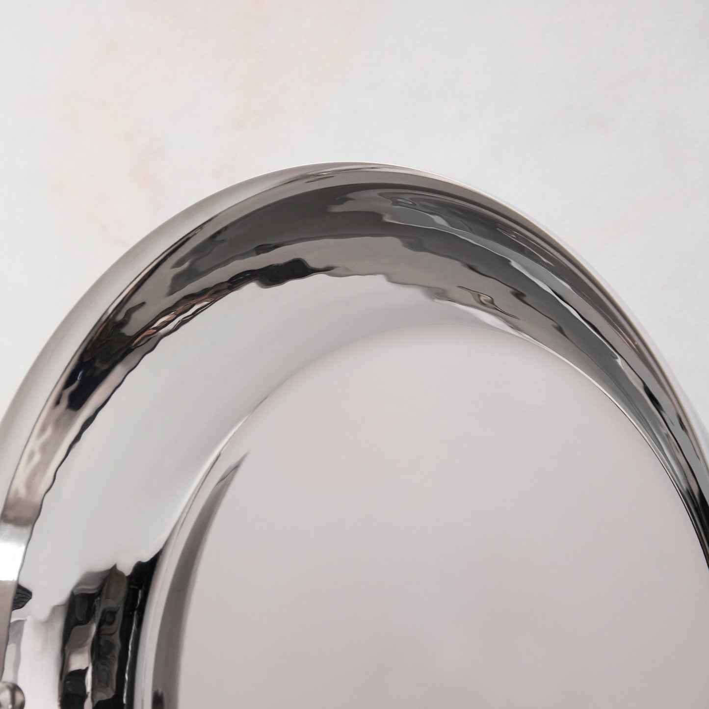 Mirror polished and hammered clad stainless steel saucepan from Ruffoni