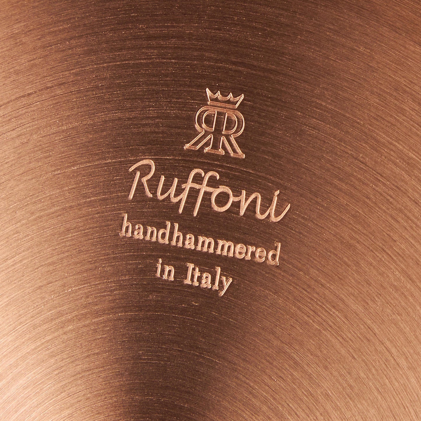Ruffoni Made in Italy brand logo stamped under Opus Cupra copper small saucepot for authenticity