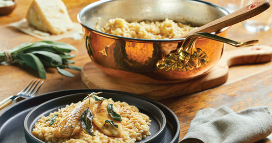 Summer Risotto with perch, sage and brown butter