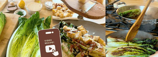 Pan-seared caesar salad