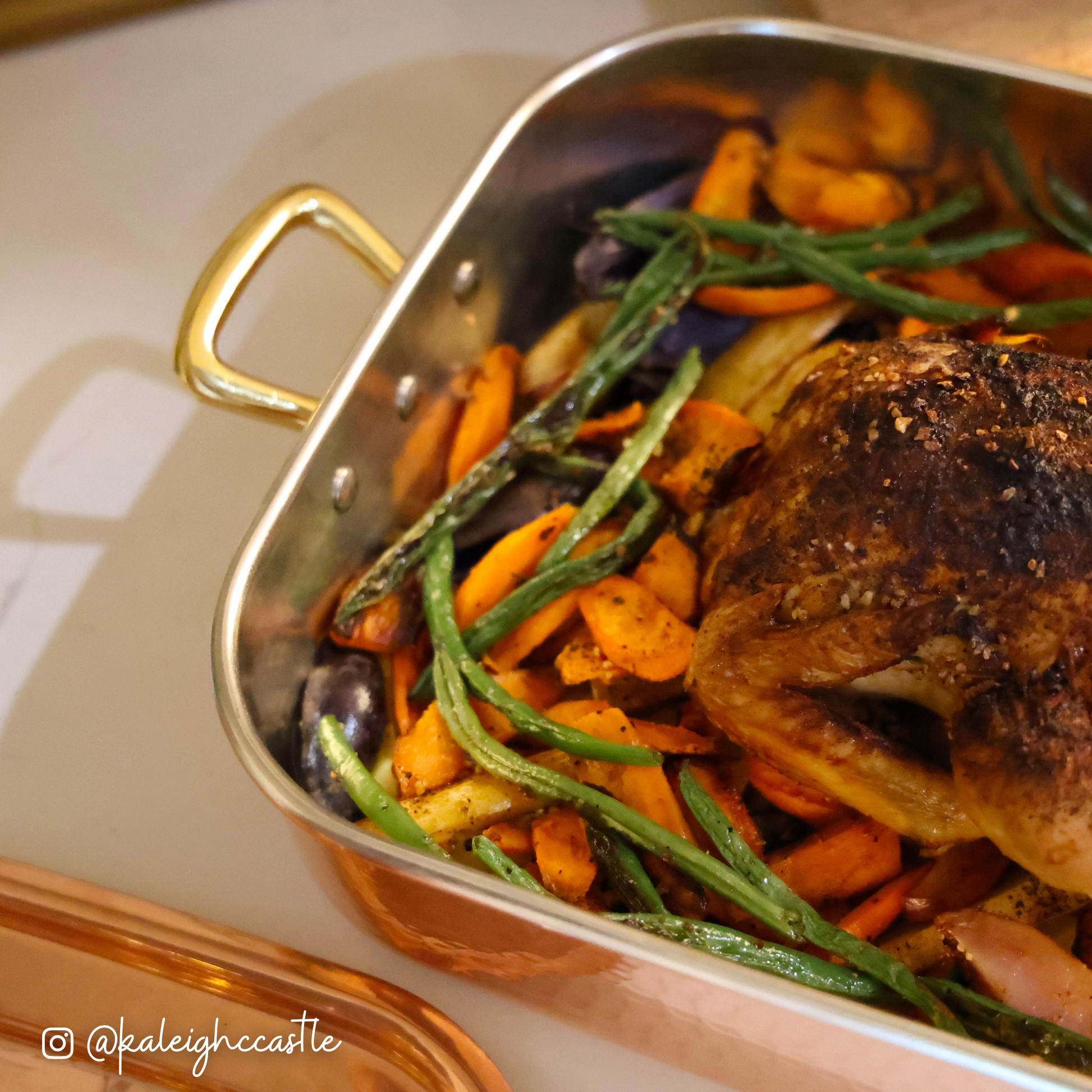 Ruffoni Historia 5.5 qt rectangular roaster photographed by @kaleighccastle