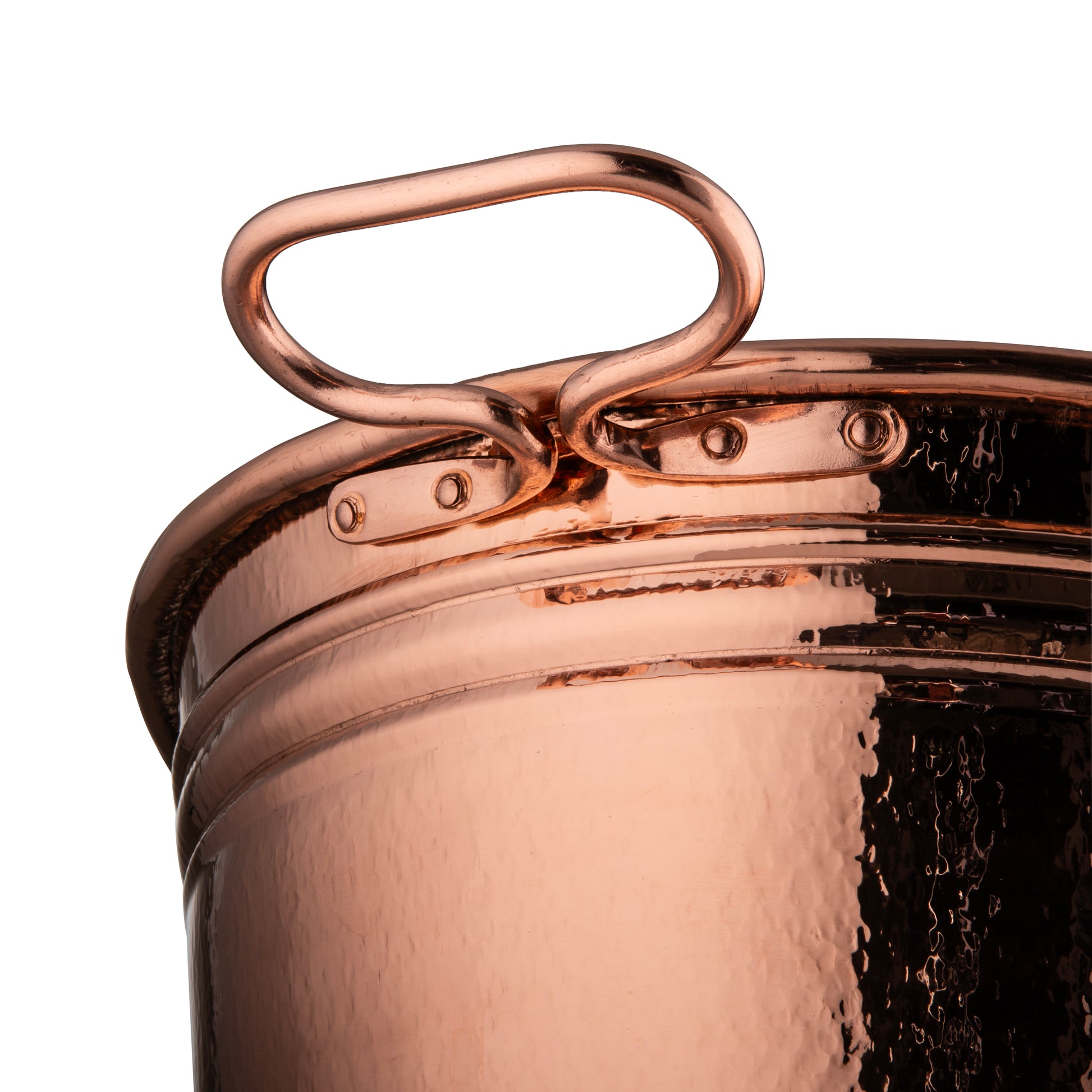 Hammered copper  Large Ice Bucket   and copper handles, from Ruffoni Historia collection