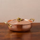 Ruffoni Olivia Cupra 5qt ultimate pan copper cookware with stainless steel lining, brass handles and decorated lids with brass olive and leaf knob finials