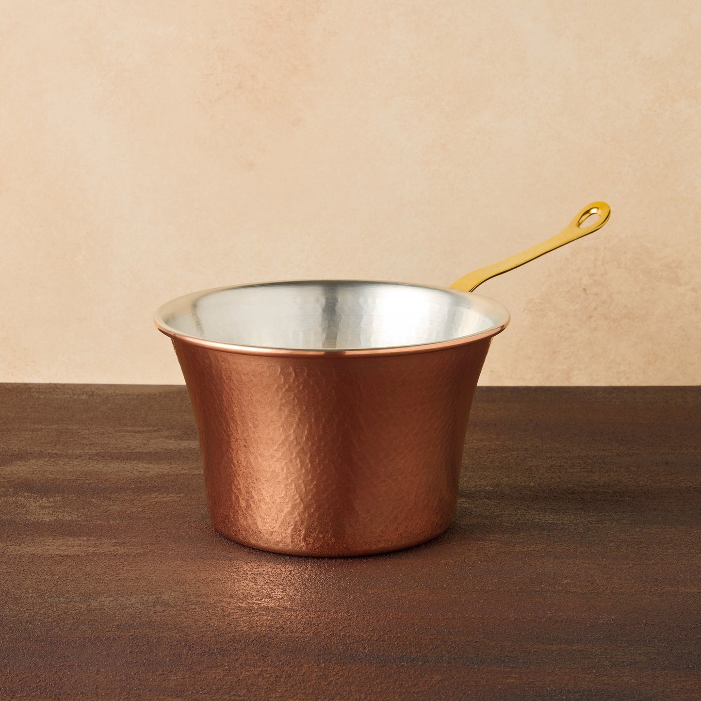 Ruffoni copper polenta pot is crafted in pure copper and tin lined by hand over fired