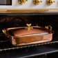Ruffoni historia rectangular copper roaster in a traditional American oven
