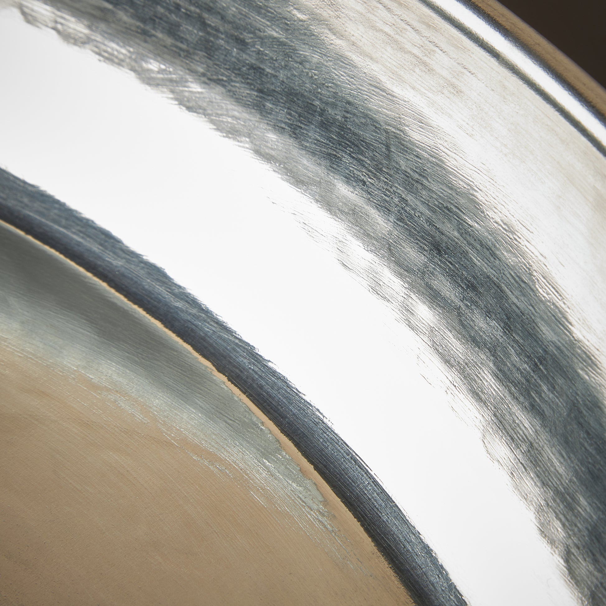 High purity, durable tin lining applied by hand over fire on solid hammered copper large chef pan from Ruffoni Historia collection