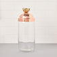 1.5 QT Glass Kitchen jar with sealed copper lid and lotus-shaped bronze knob