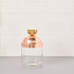 0.75 Qt Glass Kitchen jar with sealed copper lid and lotus flower knob