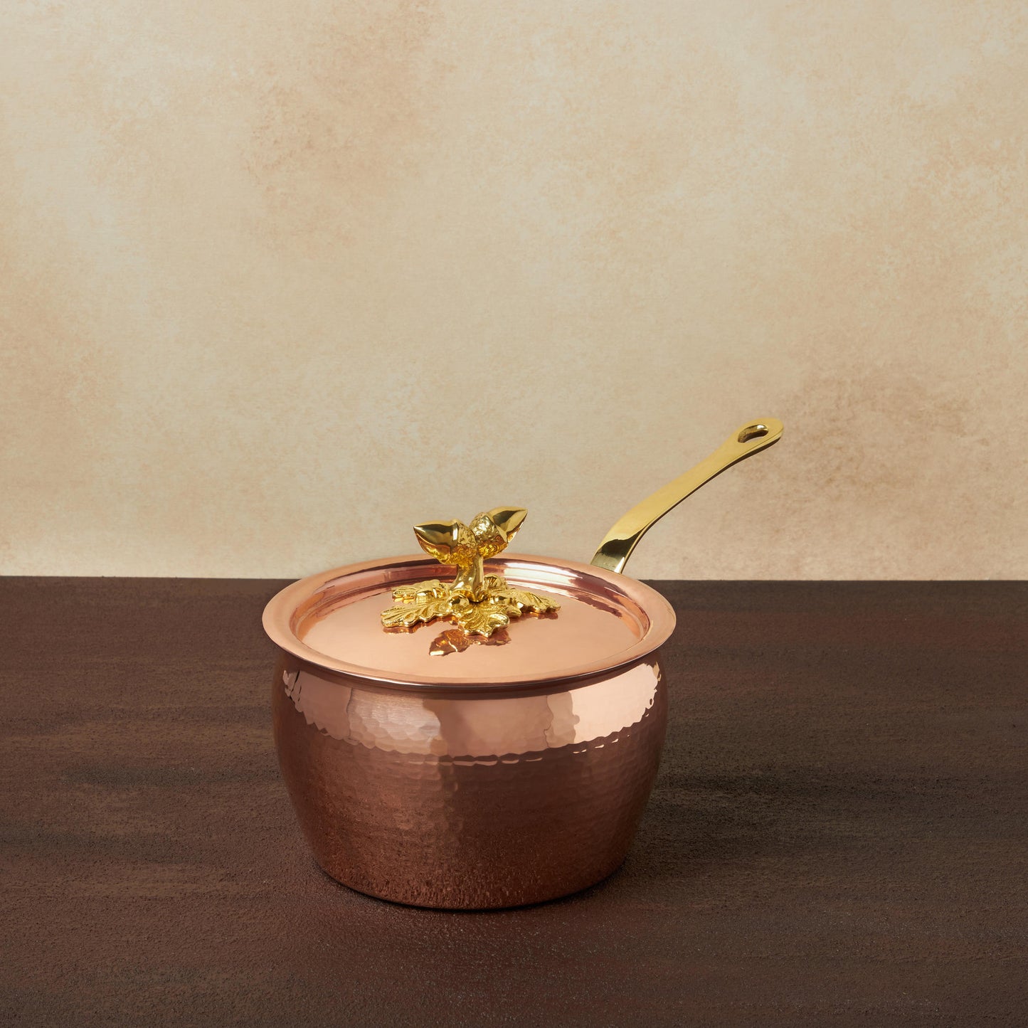 Hand-hammered copper, tin-lined saucepan from Ruffoni