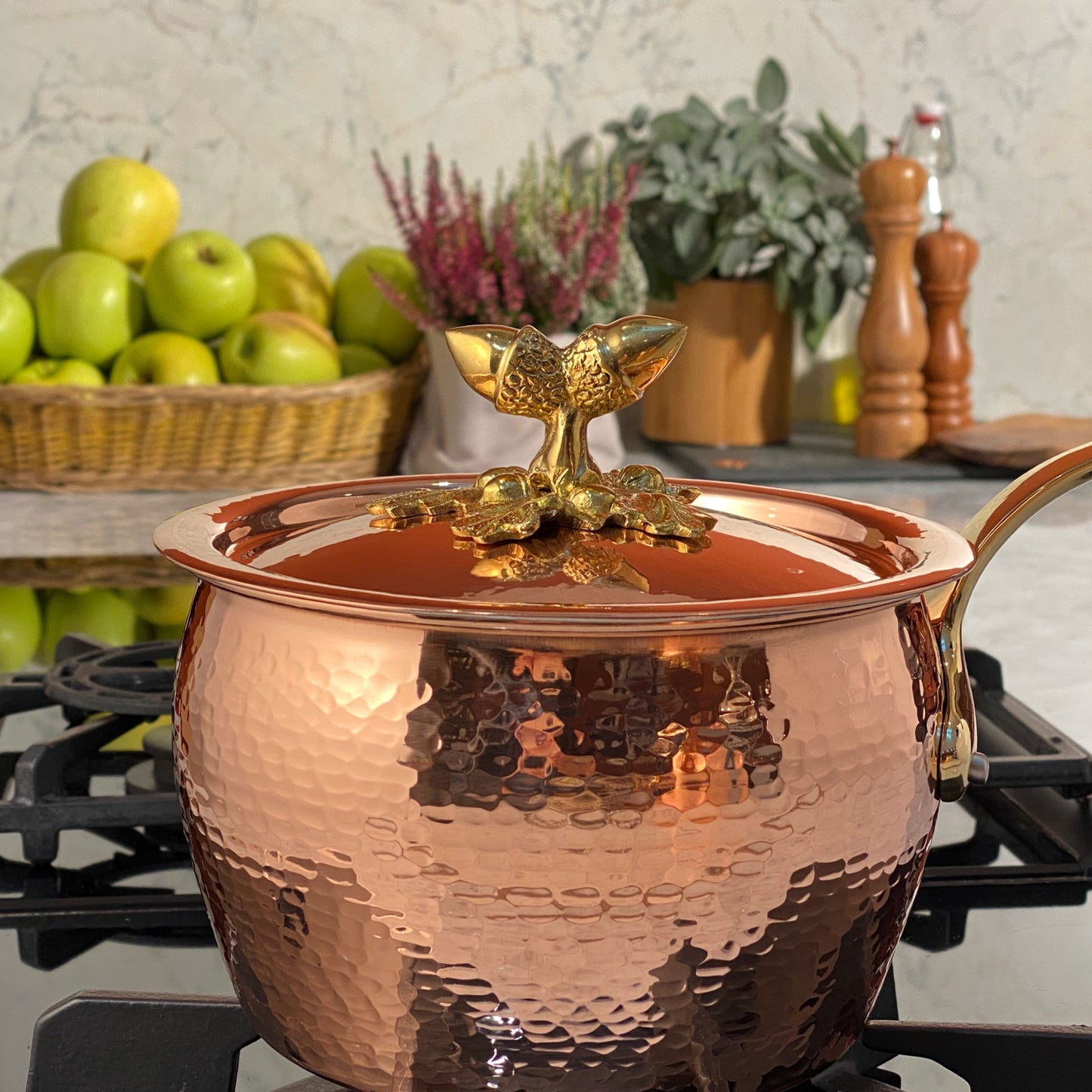 Hand-hammered copper, tin-lined saucepan from Ruffoni