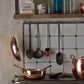 Hammered copper lined with high purity tin applied by hand over fire and bronze handles, from Ruffoni Historia collection