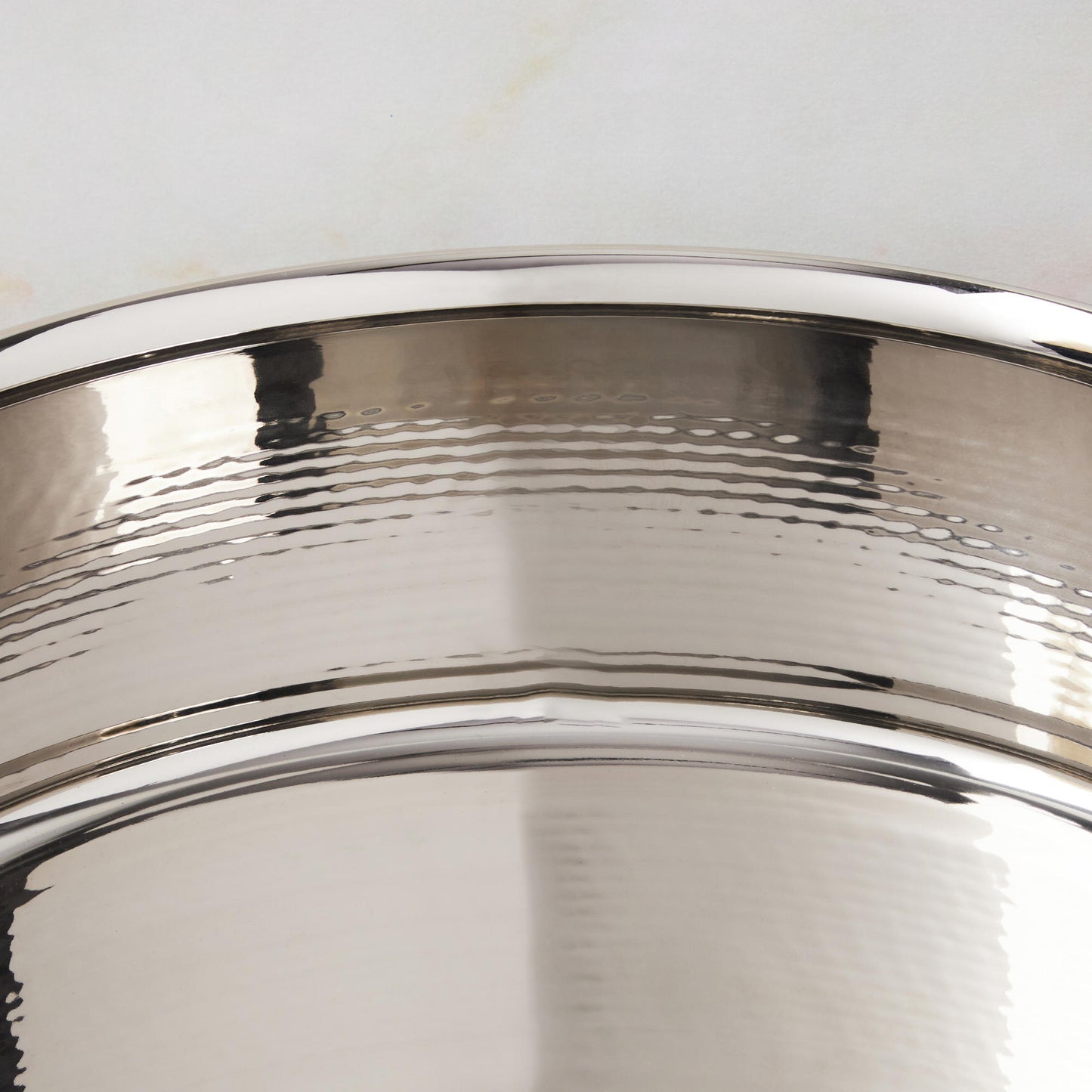 Mirror polished and hammered clad stainless steel saucepan from Ruffoni