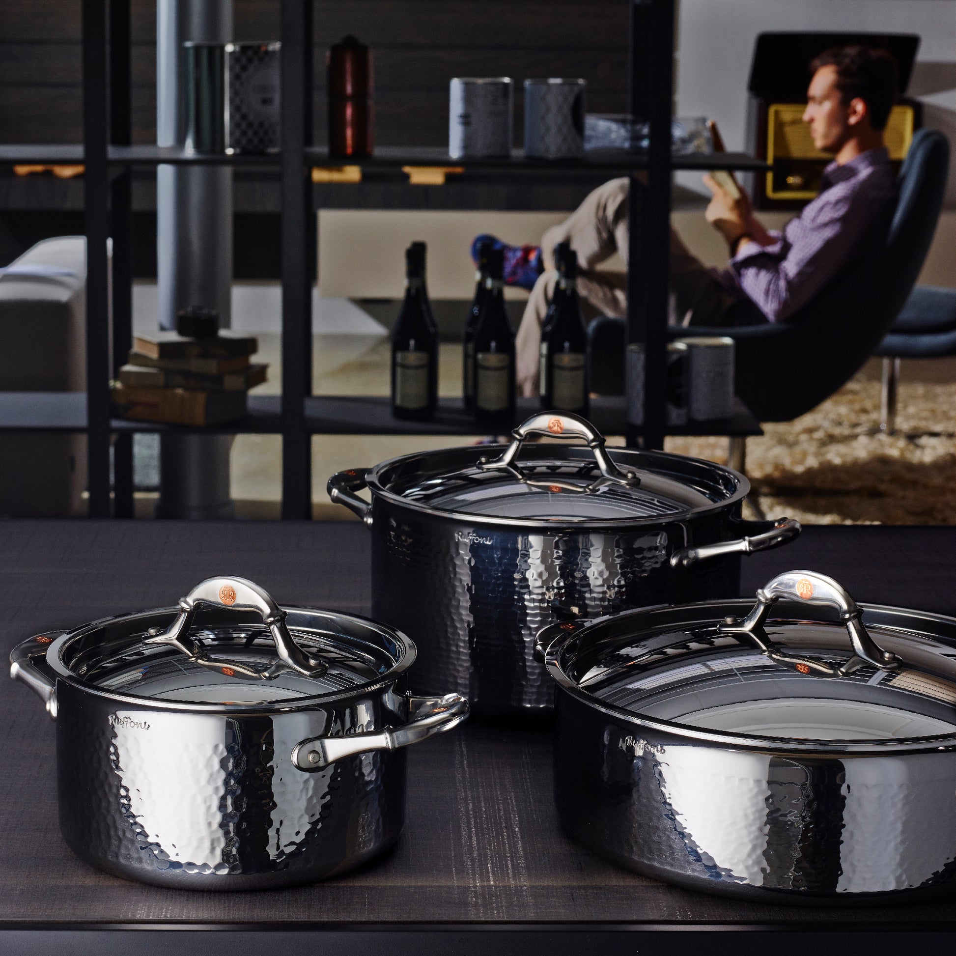 Hammered clad stainless steel cookware set  from Ruffoni