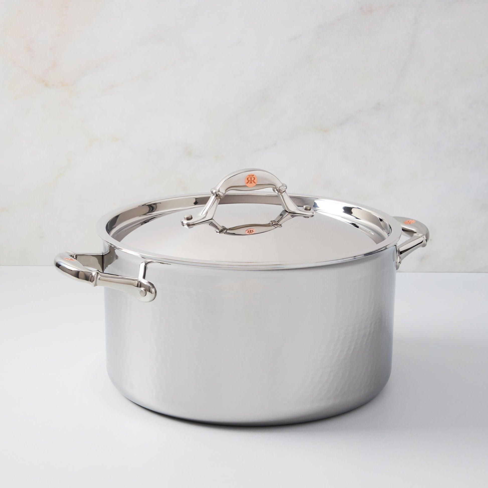  Hammered clad stainless steel stockpot with lid from Ruffoni
