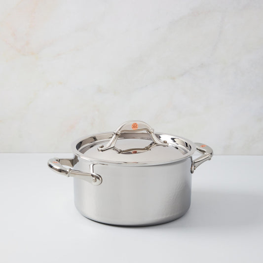 Hammered clad stainless steel soup pot with lid from Ruffoni
