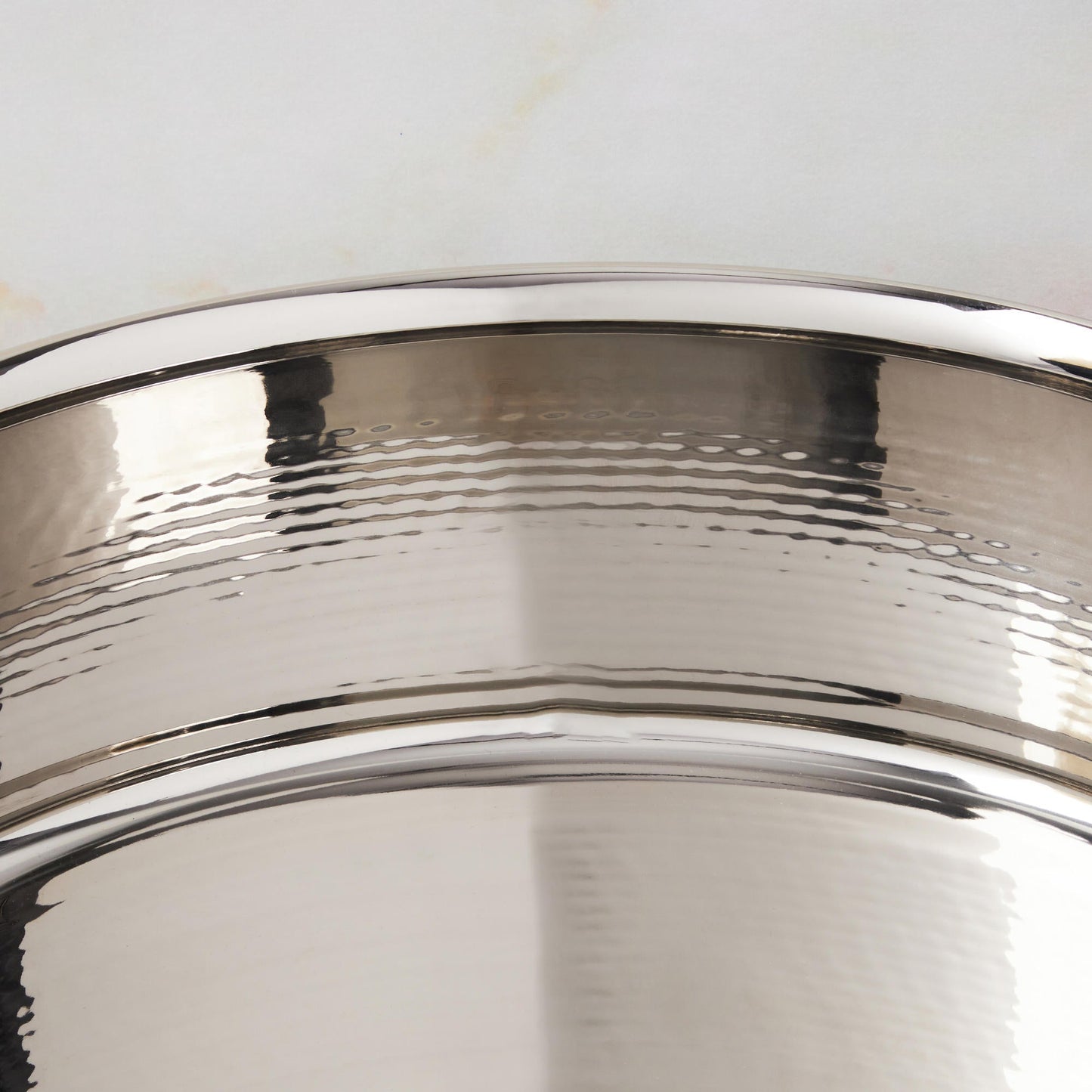 Mirror polished and hammered clad stainless steel saucepan from Ruffoni