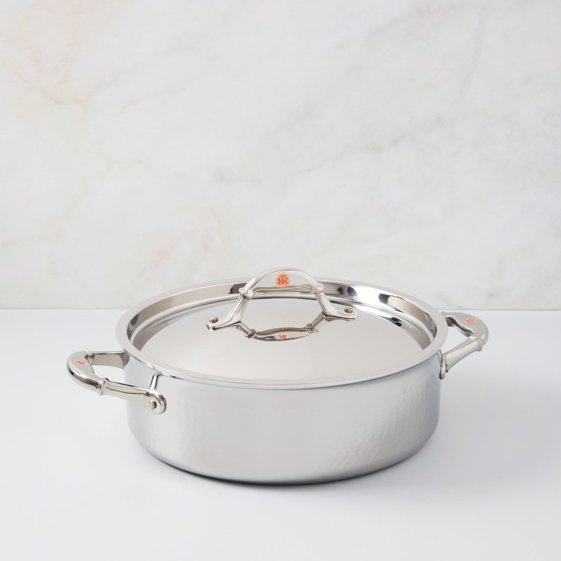  Hammered clad stainless steel braiser with lid from Ruffoni