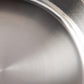 Sunray polished and hammered stainless steel lining in saucepan from Ruffoni