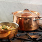Stockpot with lid in hammered copper with stainless steel lining from Ruffoni