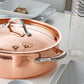 Braiser with lid in hammered copper with stainless steel lining from Ruffoni