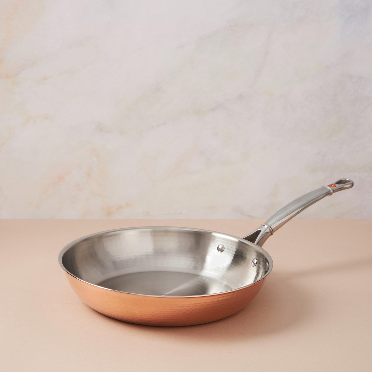 Frying Pan in hammered copper with stainless steel lining from Ruffoni