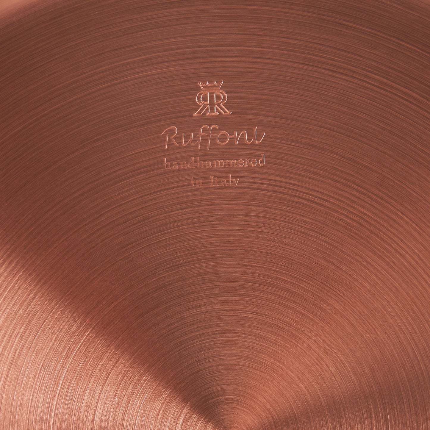Ruffoni Made in Italy brand logo stamped under copper braiser for authenticity