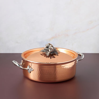 Braiser with lid in hammered copper from Ruffoni