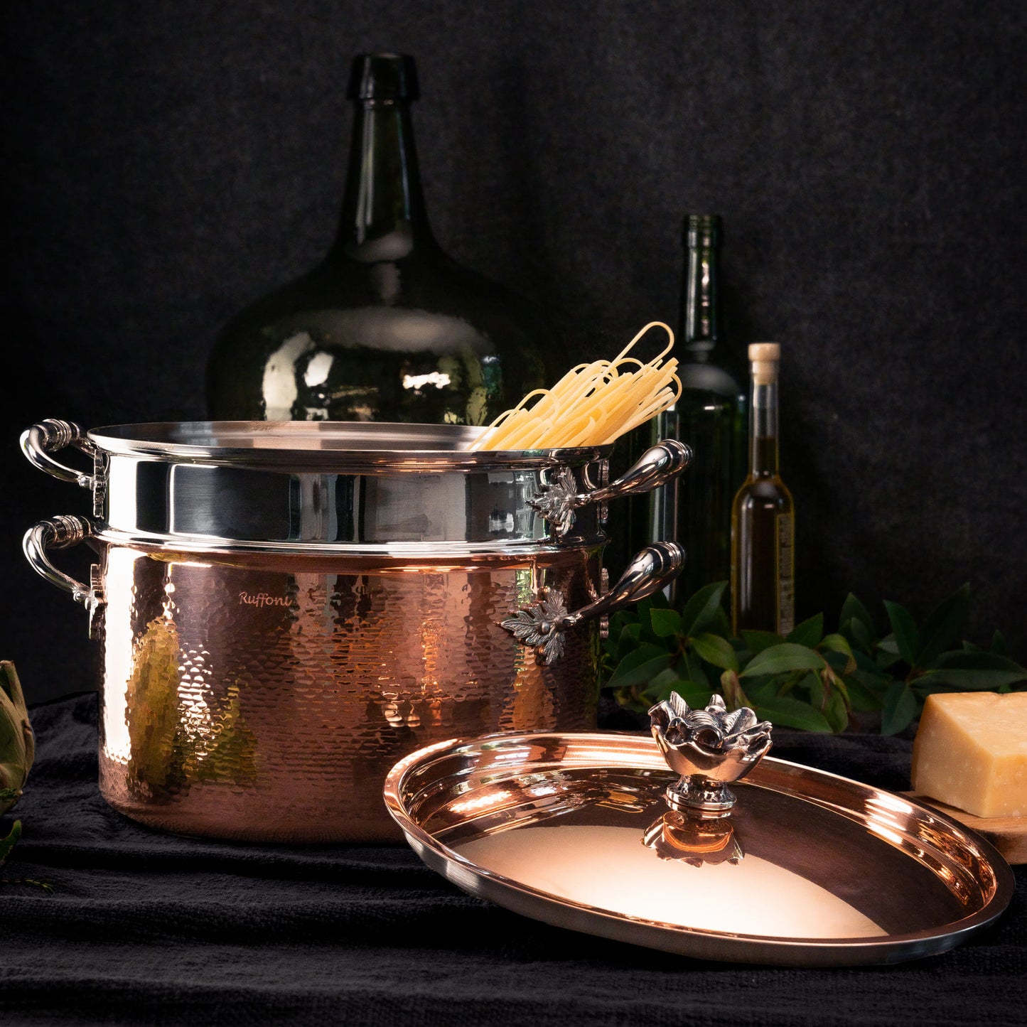 Caterina, the 8qt hammered copper stockpot part of The Pasta Queen by Ruffoni Collection of Made in Italy cookware